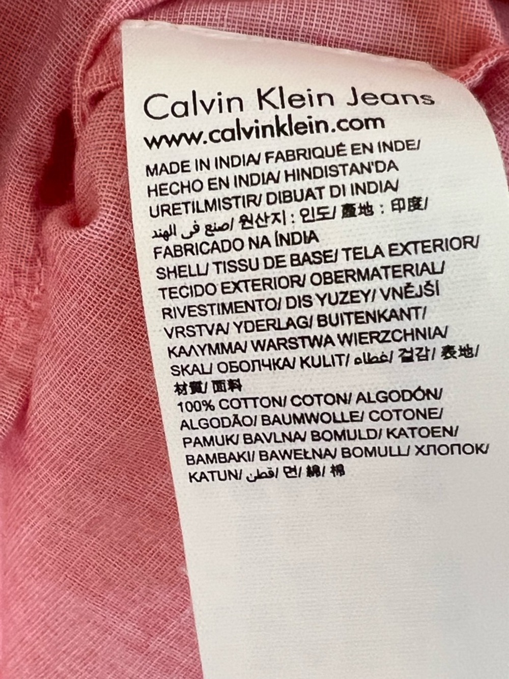 Calvin Klein Jeans Pink Sleeveless Button-Down Cotton Top - Picture 4 of 6